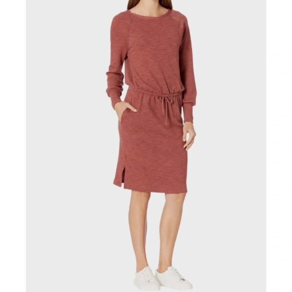 Prana Sunsrise Dress Long Sleeve With Pockets in Terracotta Size XL